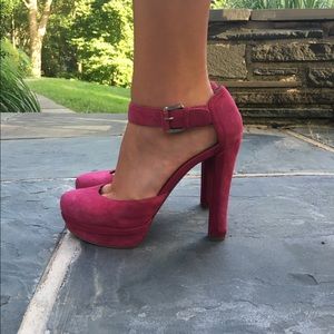 BCBG Hot Pink Suede Pumps/Heels Size 8